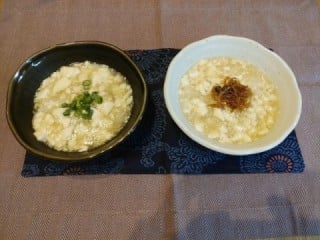 お粥の豆腐あんかけ